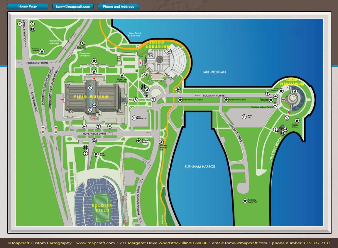 Museum Campus Chicago Map Map Vector
